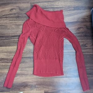 Red knitted sweater
